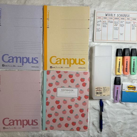 Japanese Stationery 💕 Kokuyo Campus Notebooks, Pastel Highlighters, Pencil Case - Picture 3 of 6